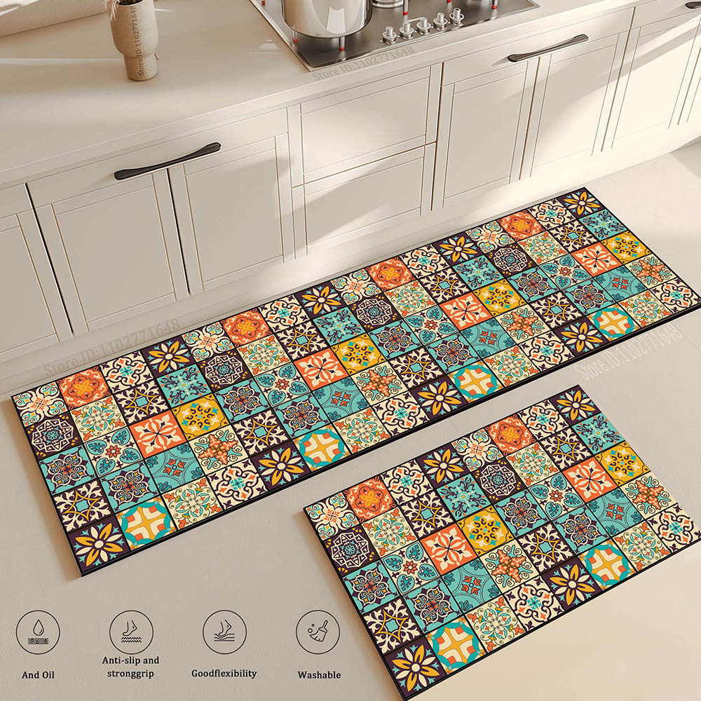 Flower Long Large Kitchen Mat  - Maranta Prayer Plant review and price